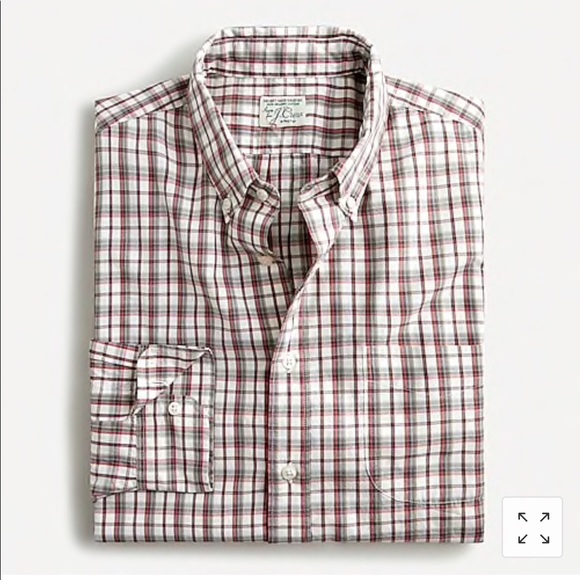 J. Crew NWT Slim Stretch Plaid Cotton Poplin Shirt